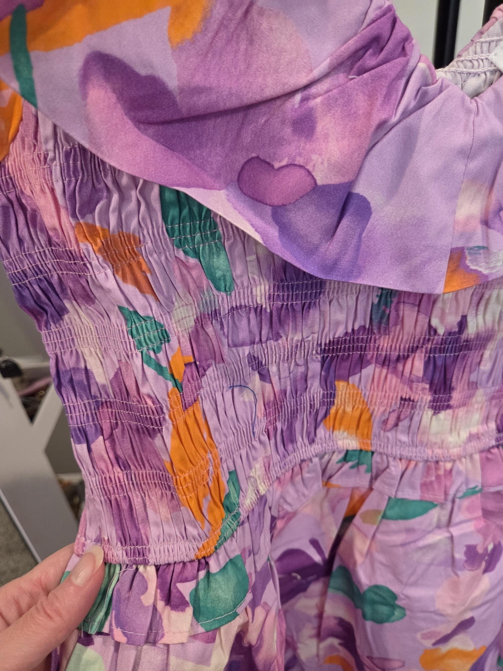 Lavender Floral Ruffle Dress - Picture 3 of 5